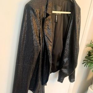 Buffalo David Bitton Black Sequin Moto Jacket Blazer Small
